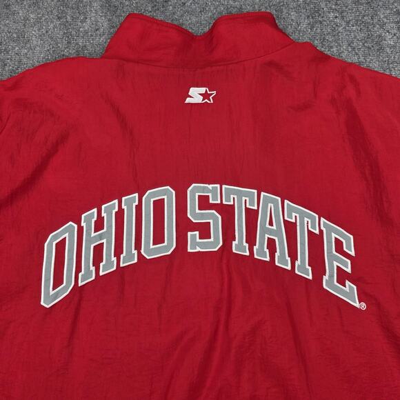 Ohio State Buckeyes Jacket Mens 4XL Red NCAA Football Starter 1/4 Zip Pullover - Picture 15 of 16